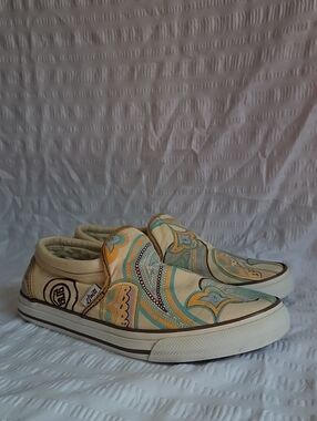 Vintage Etnies Canvas Paisley Slip-On Sneakers – Women's Size 7